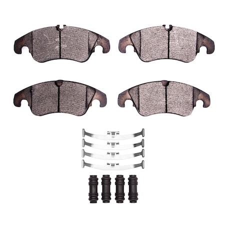 DYNAMIC FRICTION CO 5000 Advanced Brake Pads - Low Metallic and Hardware Kit, Long Pad Wear, Front 1551-1322-01